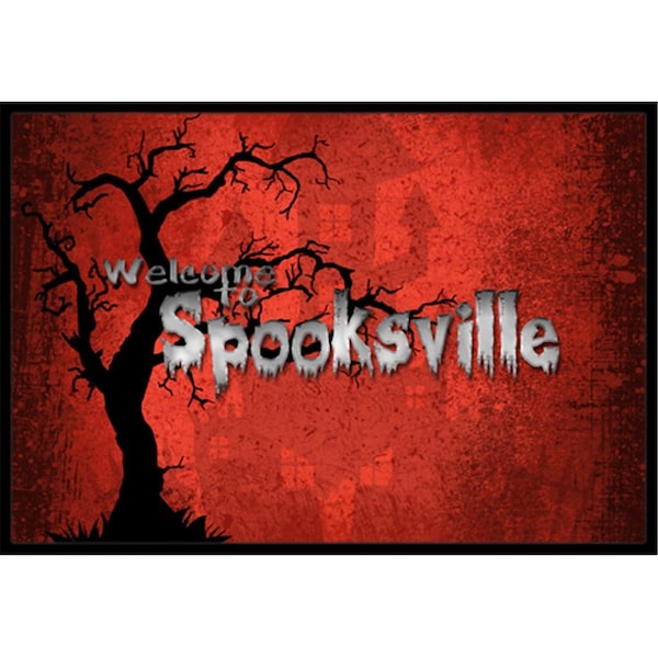 Carolines Treasures 36 x 24 in. Welcome to Spooksville Halloween Indoor Or Outdoor Doormat SB3008JMAT - main